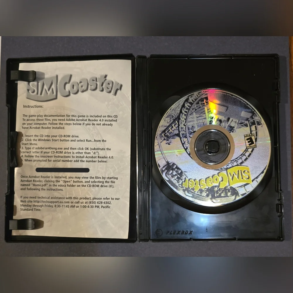 Sim Coaster PC Game Windows CD ROM Vintage 2001 Code Sims